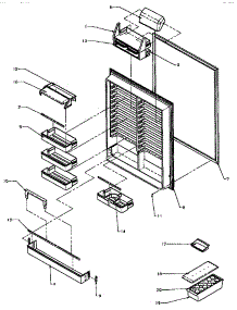 Refrigerator Inner Door parts for Amana Bottom-Mount Refrigerator BX22A5L-P1182302WL from AppliancePartsPros.com