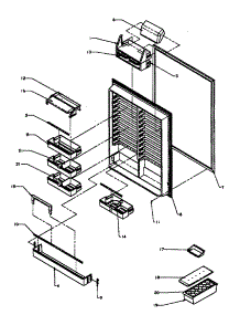 Refrigerator Inner Door parts for Amana Bottom-Mount Refrigerator BX22R3L-P1183601WL from AppliancePartsPros.com