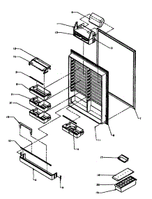 Refrigerator Inner Door parts for Amana Bottom-Mount Refrigerator BX22RW-P1161602WW from AppliancePartsPros.com