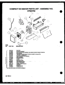Compact Ice Maker parts for Amana Bottom-Mount Refrigerator BZ20QE-P1125507WE from AppliancePartsPros.com