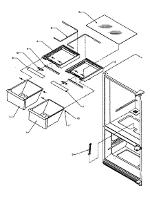 Crisper Compartment parts for Amana Bottom-Mount Refrigerator BZ22R3-P1183602W from AppliancePartsPros.com