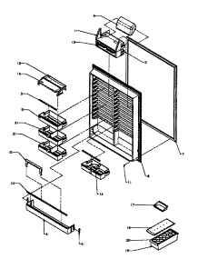 Refrigerator Inner Door parts for Amana Bottom-Mount Refrigerator BZ22R3L-P1183602WL from AppliancePartsPros.com
