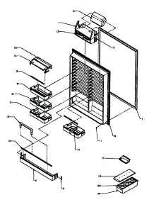 Refrigerator Inner Door parts for Amana Bottom-Mount Refrigerator BZ22RL-P1161603WL from AppliancePartsPros.com