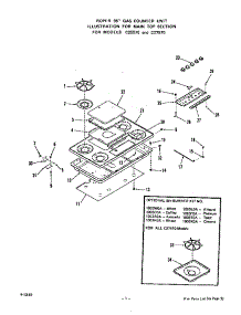 Main Top parts for Roper Gas Cooktop C2557*0 from AppliancePartsPros.com