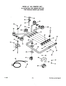 Burner parts for Roper Gas Cooktop C2557*0 from AppliancePartsPros.com