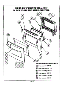 Door Components, C30 And C27 parts for Thermador Electric Wall Oven C302UW from AppliancePartsPros.com