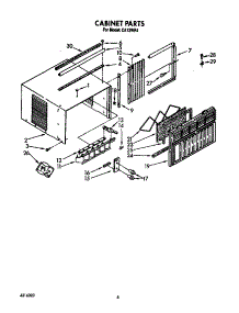 Cabinet parts for Crosley Room Air Conditioner CA12W04 from AppliancePartsPros.com