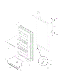 Door parts for Crosley Refrigerator CALR17LW0 from AppliancePartsPros.com