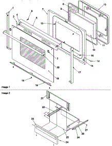 Oven Door And Storage Drawer parts for Amana Electric Range CARTC7500E-P1143467NE from AppliancePartsPros.com