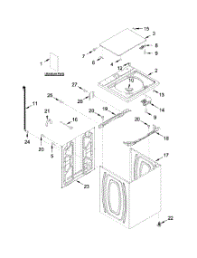 Top And Cabinet Parts parts for Crosley Washer CAW11544EW1 from AppliancePartsPros.com