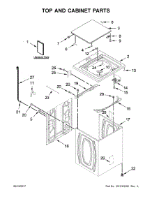 Top And Cabinet Parts parts for Crosley Washer CAW42114GW1 from AppliancePartsPros.com