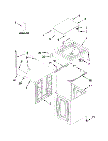 Top And Cabinet Parts parts for Crosley Washer CAW8350EW0 from AppliancePartsPros.com