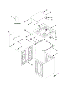 Top And Cabinet Parts parts for Crosley Washer CAW8350EW1 from AppliancePartsPros.com