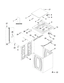 Top And Cabinet Parts parts for Crosley Washer CAW9352EW1 from AppliancePartsPros.com