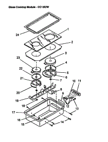 Glass Cooktop Module - Cc13e / W (Cc13e / P1133348n) (Cc13w / P1133348n) (Cc13w / P1155203s) parts for Amana Electric Range CC12HRW-P1133347N from AppliancePartsPros.com