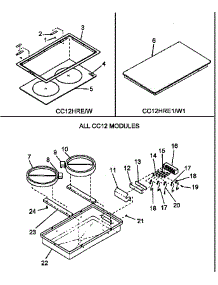Glass Cooktop Module All Cc12 (Cc12hre / P1133347ne) (Cc12hre / P1172301s) (Cc12hrw / P1133347nw) (Cc12hrw / P1172302s) parts for Amana Electric Range CC13E-P1155203S from AppliancePartsPros.com