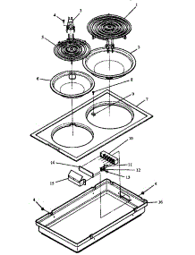 Cooktop Module (Cc1 / P2727107s) (Cc1 / P2727114s) (Cc1 / P8591901s) (Cc1ce / P1133346ne) (Cc1cw / P1133346nw) parts for Amana Electric Cooktop CC1CW/P1133346NW from AppliancePartsPros.com