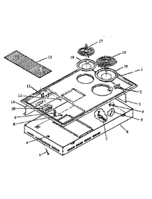 Burner Box Section (Akde5e / P1131742ne) (Akde5ww / P1131742nww) (Cakde5e / P1131743ne) (Cakde5ww / P1131743nww) parts for Amana Electric Cooktop CC1CW/P1133346NW from AppliancePartsPros.com