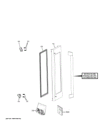 Door parts for Ge Wine & Beverage Cooler CCP06BP4PCW2 from AppliancePartsPros.com