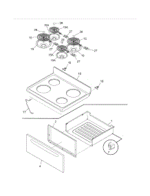 Top / Drawer parts for Crosley Electric Range CCRE312GWWA from AppliancePartsPros.com
