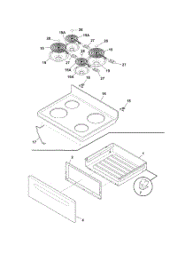 Top / Drawer parts for Crosley Electric Range CCRE350GBBB from AppliancePartsPros.com