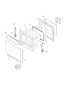 Door parts for Crosley Electric Range CCRE350GWWC from AppliancePartsPros.com