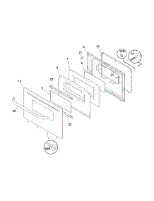 Door parts for Crosley Electric Range CCRE3530LBB from AppliancePartsPros.com