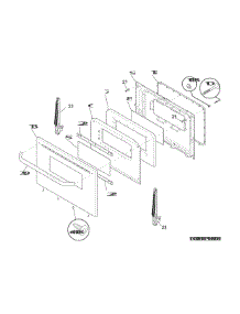 Door parts for Crosley Electric Range CCRE3530LWG from AppliancePartsPros.com