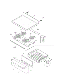 Top / Drawer parts for Crosley Electric Range CCRE360GSSA from AppliancePartsPros.com