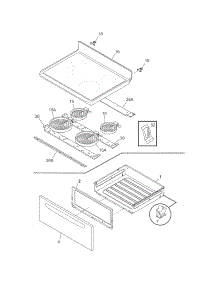 Top / Drawer parts for Crosley Electric Range CCRE360GWWA from AppliancePartsPros.com