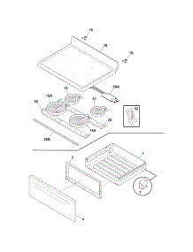 Top / Drawer parts for Crosley Electric Range CCRE360GWWB from AppliancePartsPros.com