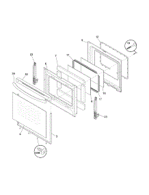 Door parts for Crosley Electric Range CCRE360GWWD from AppliancePartsPros.com