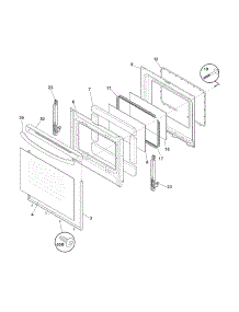 Door parts for Crosley Electric Range CCRE3860LBA from AppliancePartsPros.com