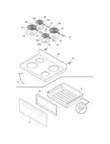 Top / Drawer parts for Crosley Electric Range CCRE3860LWA from AppliancePartsPros.com
