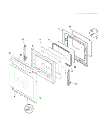 Door parts for Crosley Electric Range CCRE3880LWF from AppliancePartsPros.com
