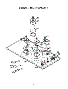 Maintop parts for Thermador Electric Cooktop CD456U from AppliancePartsPros.com