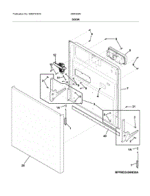 Door parts for Crosley Dishwasher CDB350NB10B from AppliancePartsPros.com