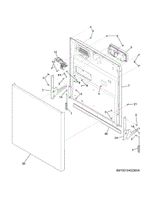 Door parts for Crosley Dishwasher CDB350NB2A from AppliancePartsPros.com