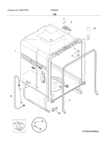 Tub parts for Crosley Dishwasher CDB350NW10B from AppliancePartsPros.com