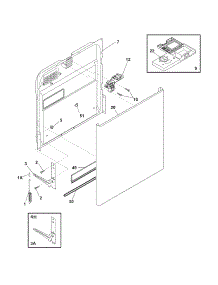 Door parts for Crosley Dishwasher CDB500CGC0 from AppliancePartsPros.com