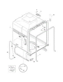 Tub parts for Crosley Dishwasher CDB600KW0A from AppliancePartsPros.com