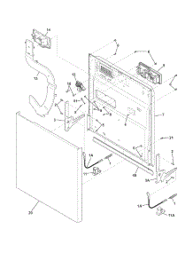 Door parts for Crosley Dishwasher CDB900NB0A from AppliancePartsPros.com