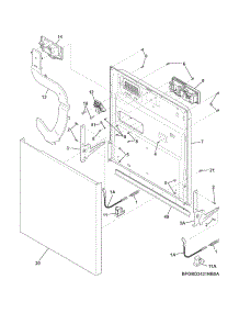 Door parts for Crosley Dishwasher CDB900NB2A from AppliancePartsPros.com