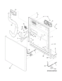 Door parts for Crosley Dishwasher CDB900NB4A from AppliancePartsPros.com