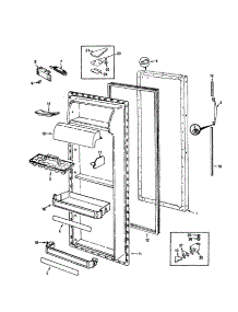 Fresh Food Door parts for Maytag Side-By-Side Refrigerator CDNS24V9A-BR85A from AppliancePartsPros.com