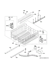 Upper Rack Assembly parts for Ge Dishwasher CDT800P2N0S1 from AppliancePartsPros.com