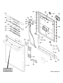 Escutcheon & Door Assembly parts for Ge Dishwasher CDT836P3M5D1 from AppliancePartsPros.com