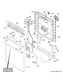 Escutcheon & Door Assembly parts for Ge Dishwasher CDT845P4N0W2 from AppliancePartsPros.com