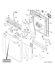Escutcheon & Door Assembly parts for Ge Dishwasher CDT875P2N8S1 from AppliancePartsPros.com