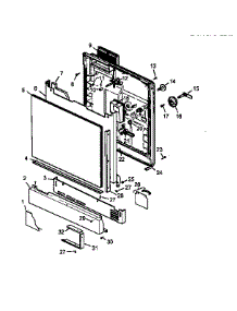 Door Assembly parts for Caloric Dishwasher CDU210CWW/P1199014W from AppliancePartsPros.com